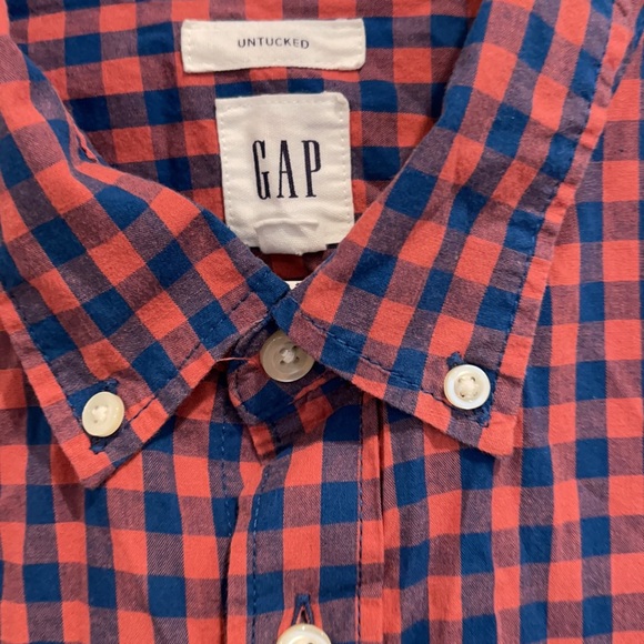 Men button down shirt red and blue size L - Picture 2 of 5
